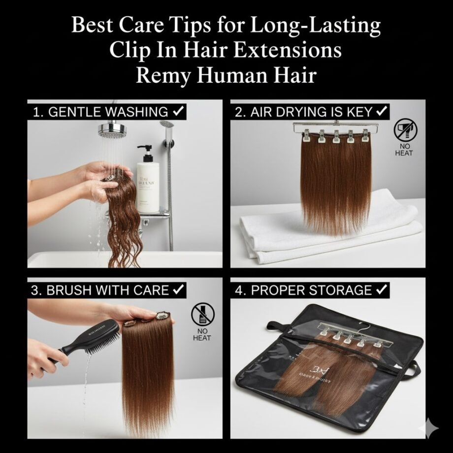 Best Care Tips for Long-Lasting Clip In Hair Extensions Remy Human Hair 1 clip in hair extensions remy human hair