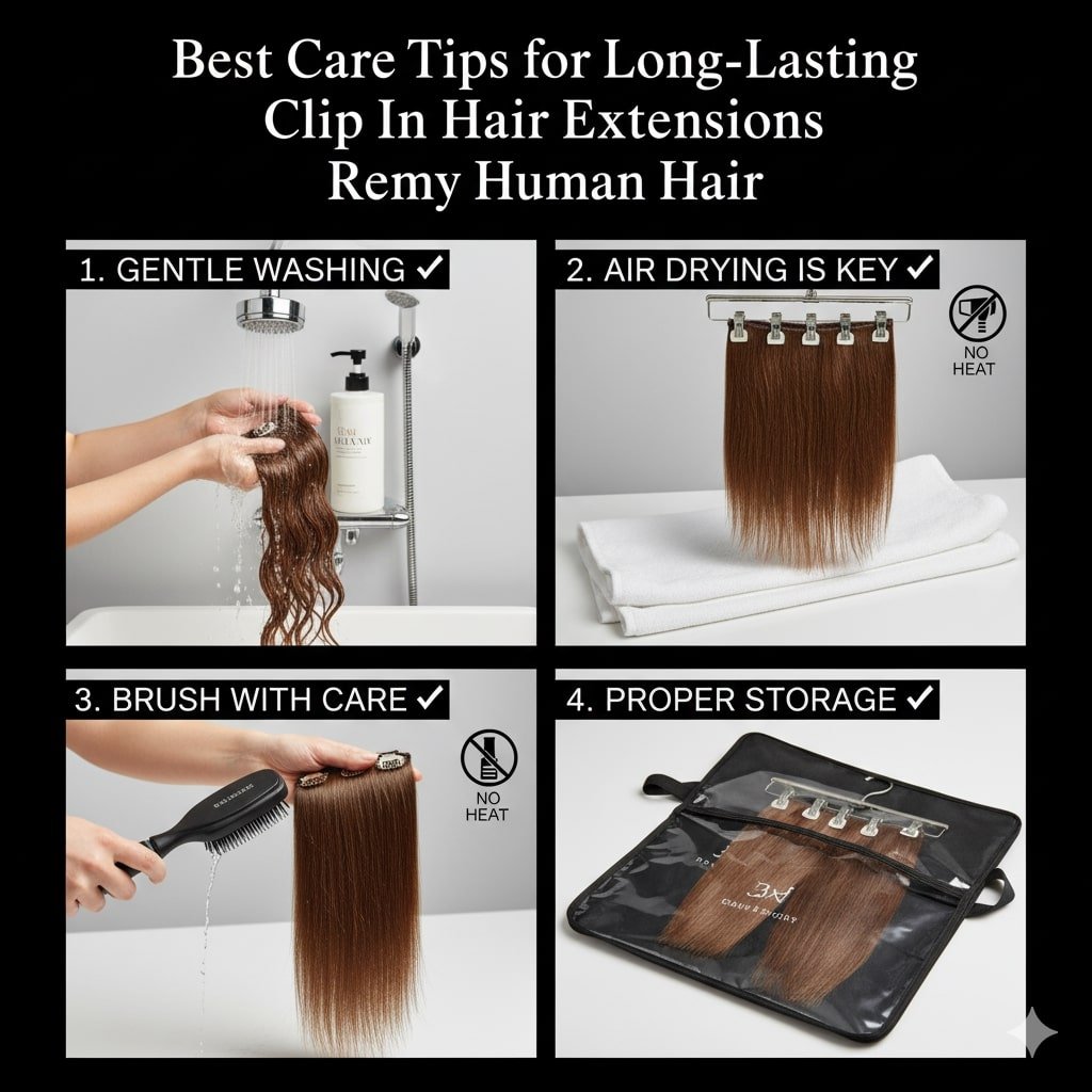 Best Care Tips for Long-Lasting Clip In Hair Extensions Remy Human Hair 5 Best Care Tips for Long-Lasting Clip In Hair Extensions Remy Human Hair