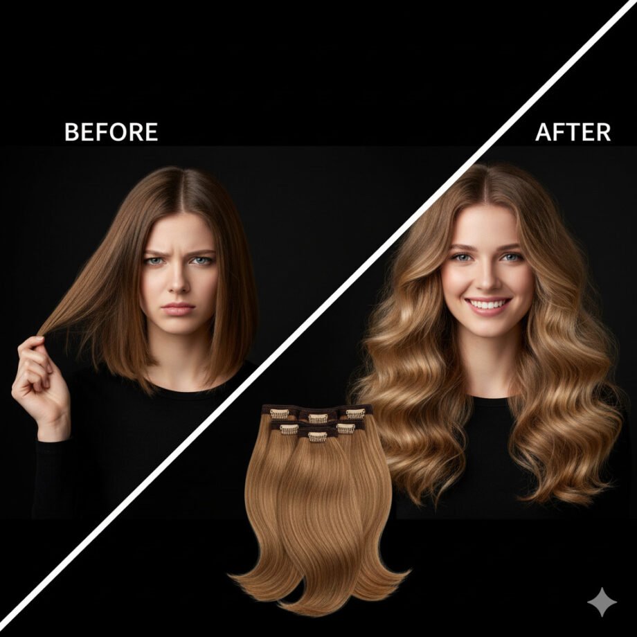 Hair Extensions: Instant Hair Makeover Before & After 1 hair extensions before and after