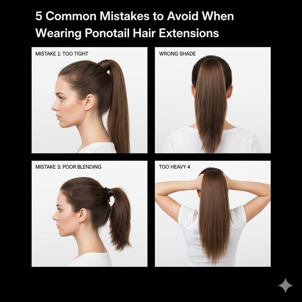 5 Common Mistakes to Avoid When Wearing Ponytail Extensions 10 5 Common Mistakes to Avoid When Wearing Ponytail Extensions