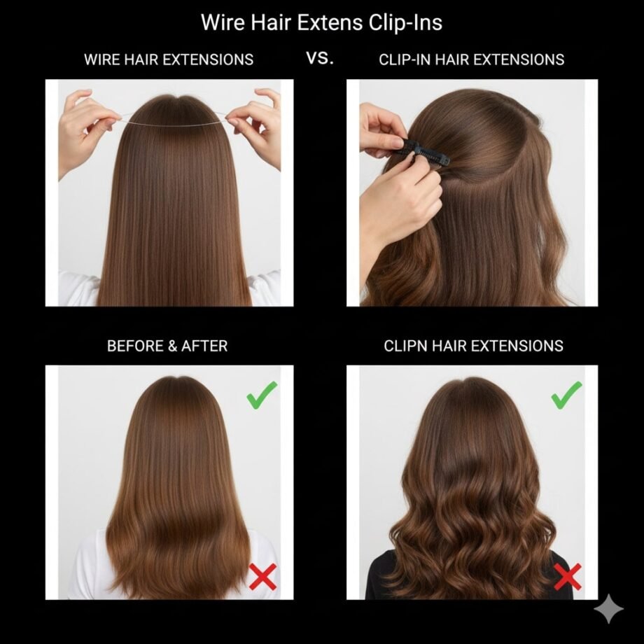 Wire Hair Extensions vs. Clip-Ins: Which One Is Right for You? 1 wire hair extensions